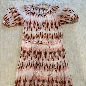 A.L.C. MISCHA TIERED MIDI DRESS - PINK 0